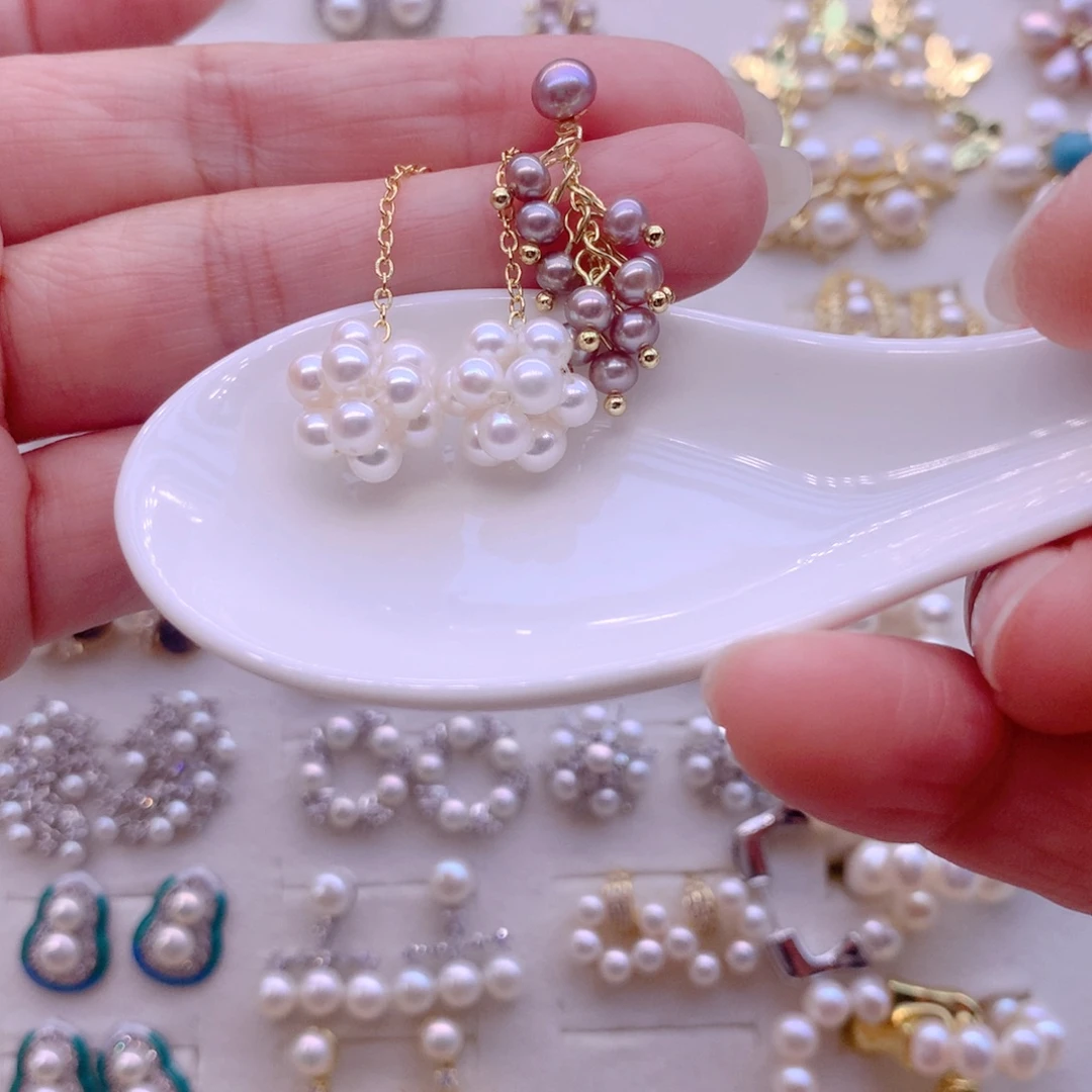 合金耳饰淡水珍珠