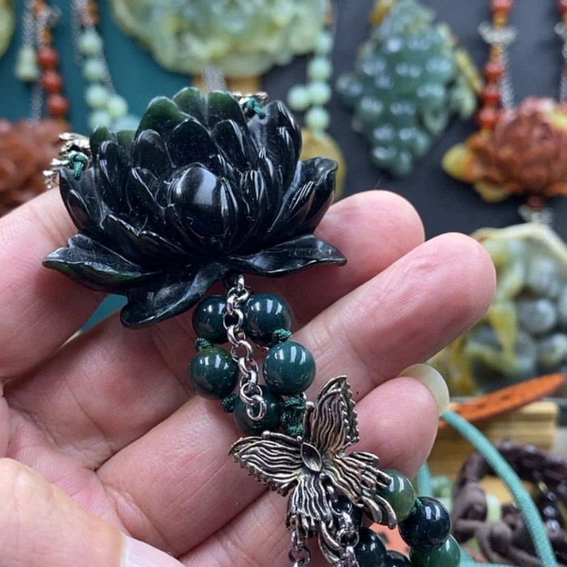 【闪购商品】未镶嵌岫玉手工雕刻手牌