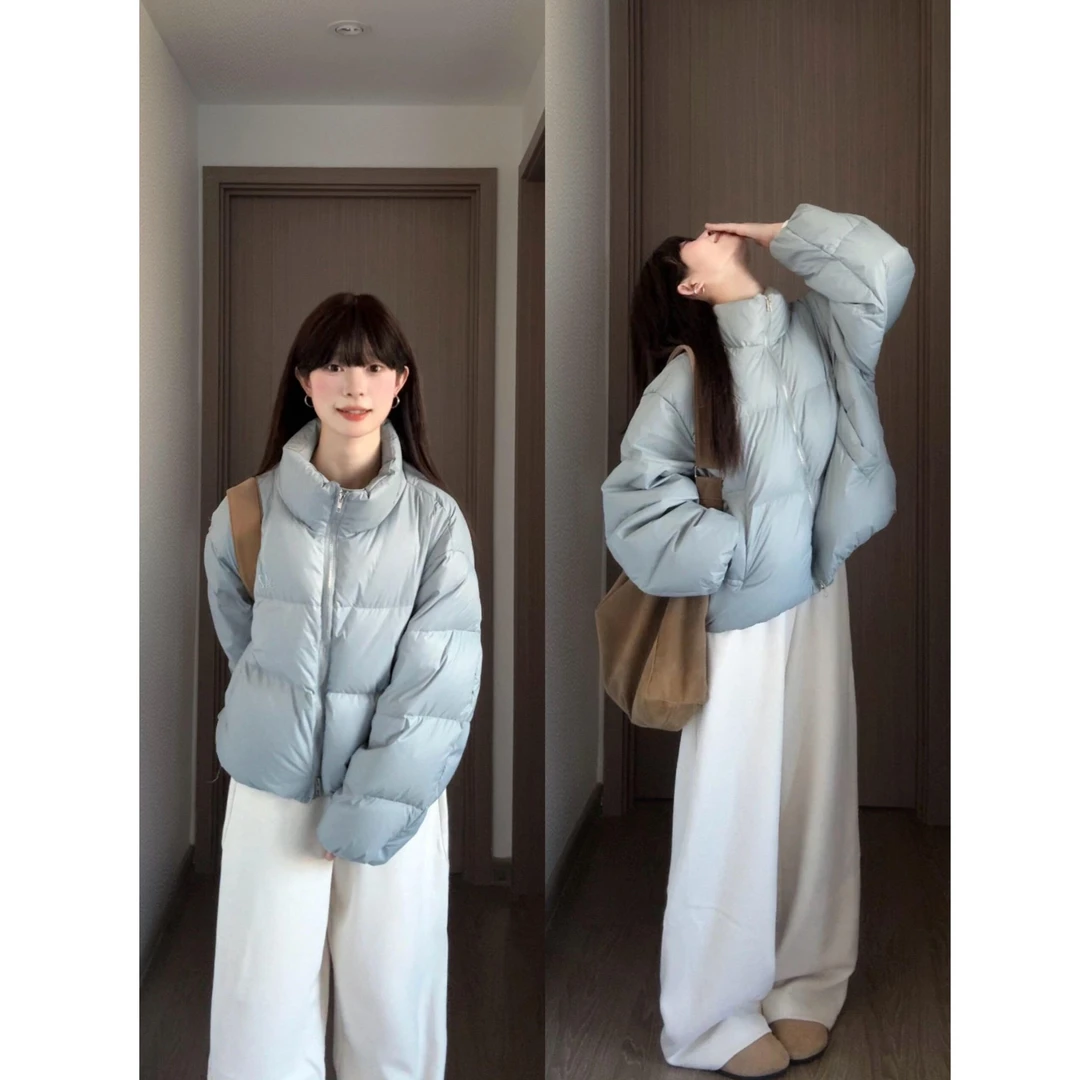MARIE.COCO小众格子加厚保暖棉服秋冬洋气减龄宽松显瘦裤子套装