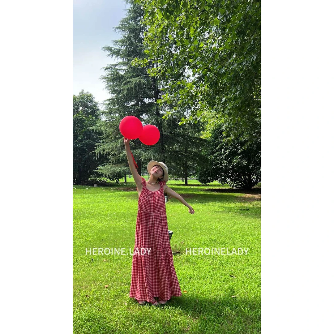 【笨蛋美女】HL棉绸小飞袖吊带方领碎花波点显瘦复古韩版宽松甜美