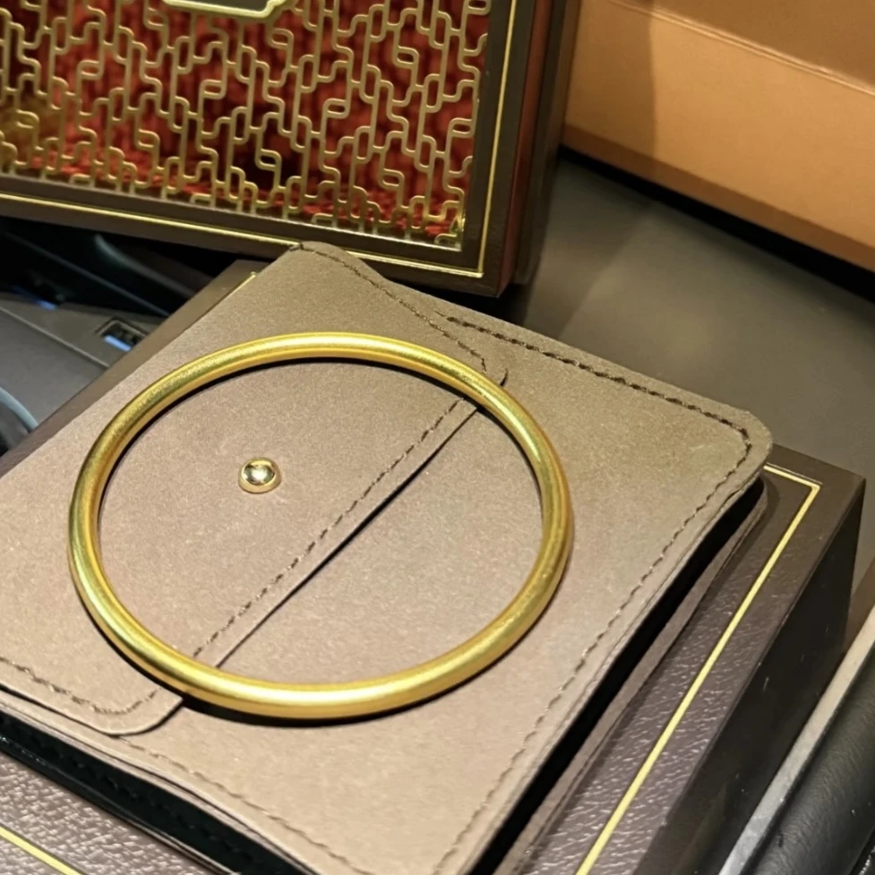 铜合金手镯 夏瑾·新中式美学「磨砂素镯」古法大气百搭金镯