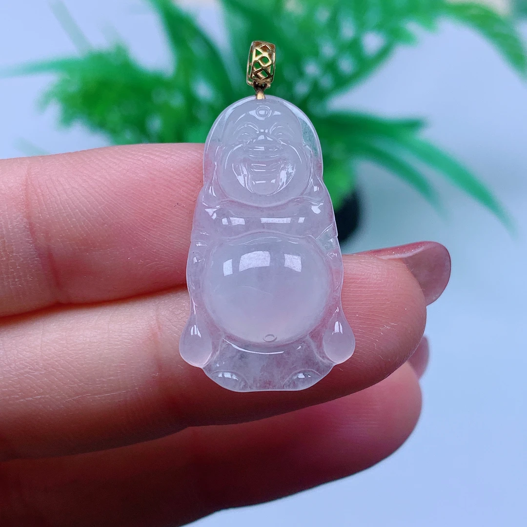 缅甸天然A货翡翠，冰种站佛 编号29/219尺寸27.3-16.3-5.2