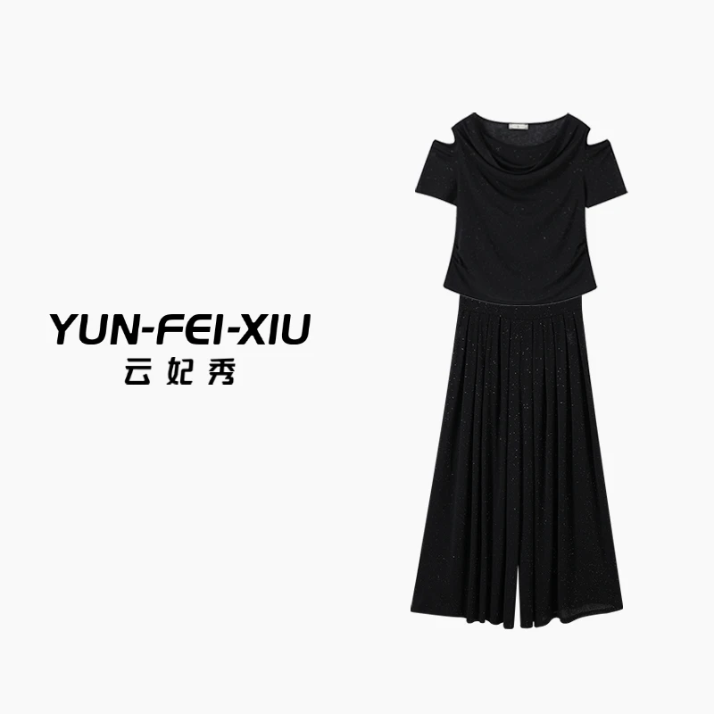 云妃秀大码女装套装休闲胖妹妹宽松显瘦上衣裤子二件套夏季8940AB