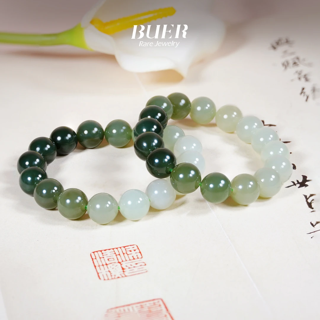 【不二】和田玉手串11mm+ (多样性发)