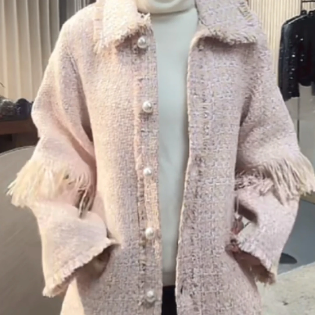 yevachao粉色小香风外套