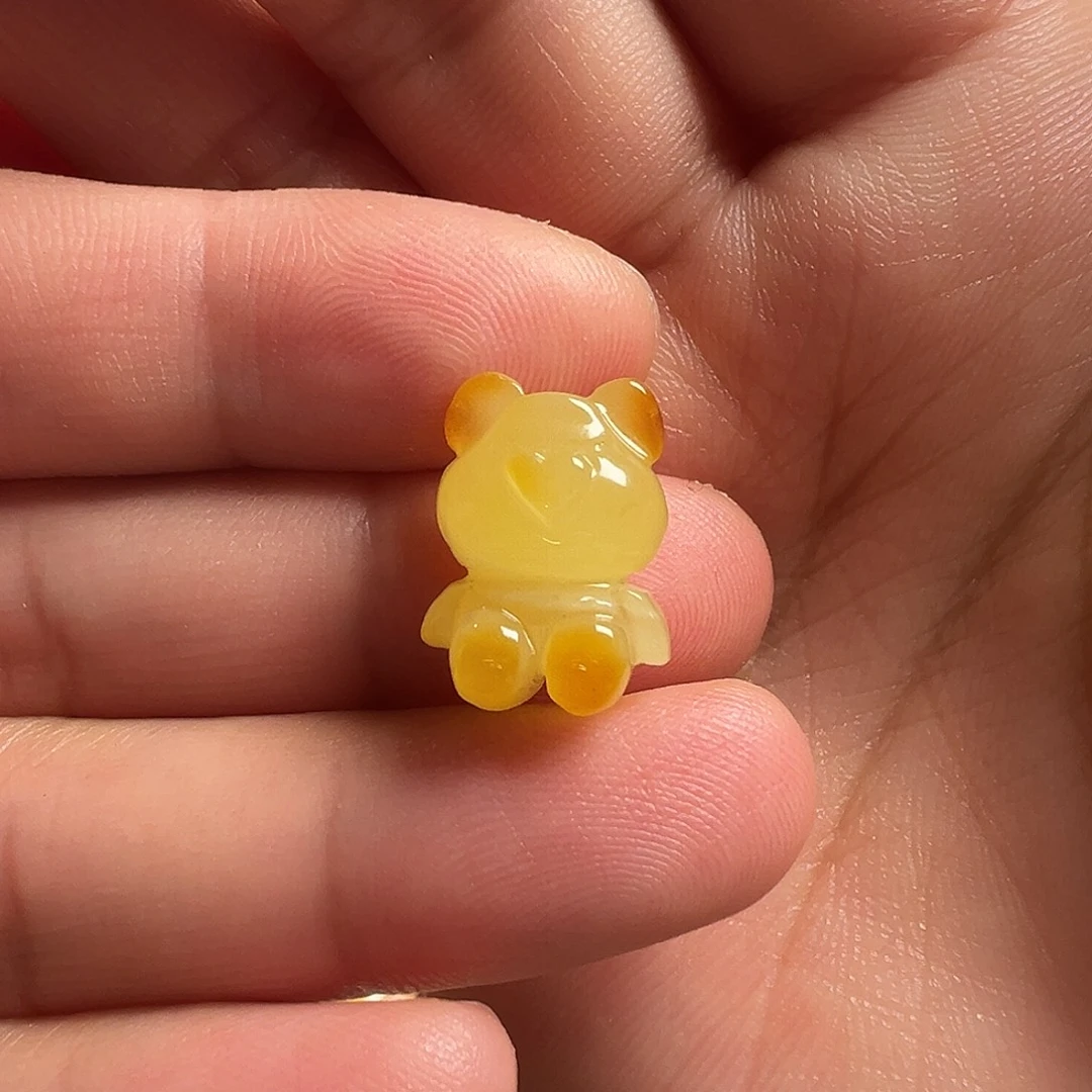 蜜蜡颈饰未镶嵌小熊（打孔不退换）