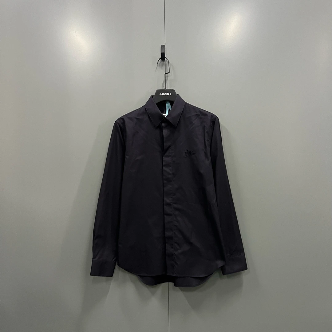 95新 DIOR/迪奥 q211 刺绣logo翻领衬衫 39码/fg205421