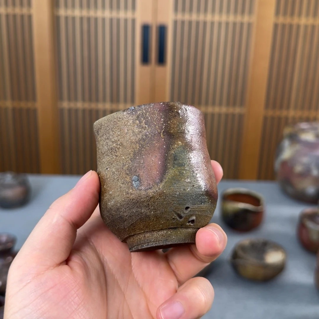 晃介主人杯 备前烧茶具