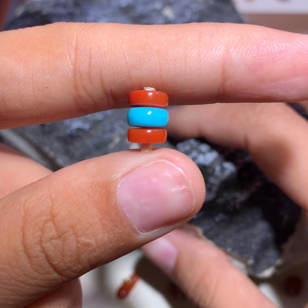 未镶嵌药片套珠7.4南红玛瑙