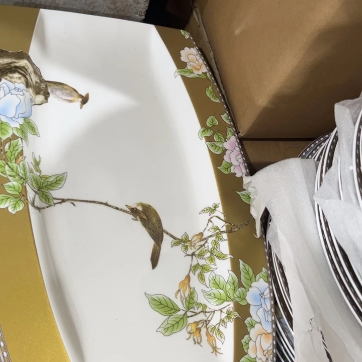 瓷片琴瑟和鸣鱼盘一个微瑕