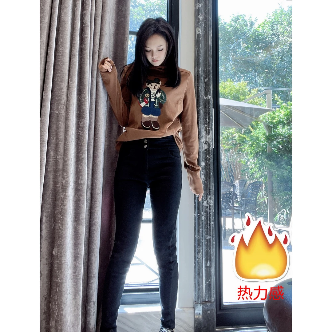 【81079】包嫂牛仔长裤新款春夏显瘦辣妹ins阔脚女装苏哼哼
