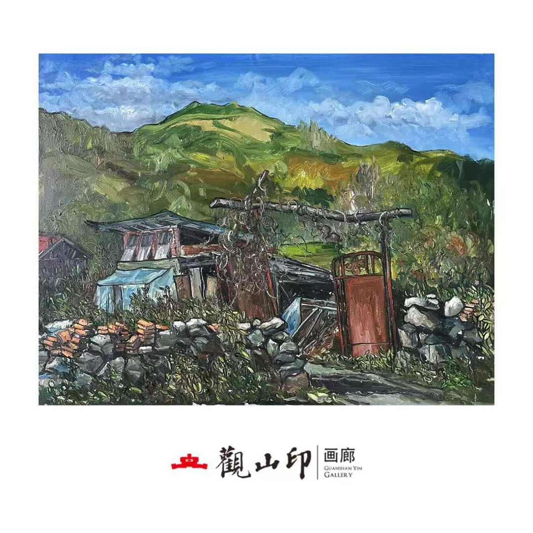 WZH原创手绘风景油画80x100cm乡村作品1416