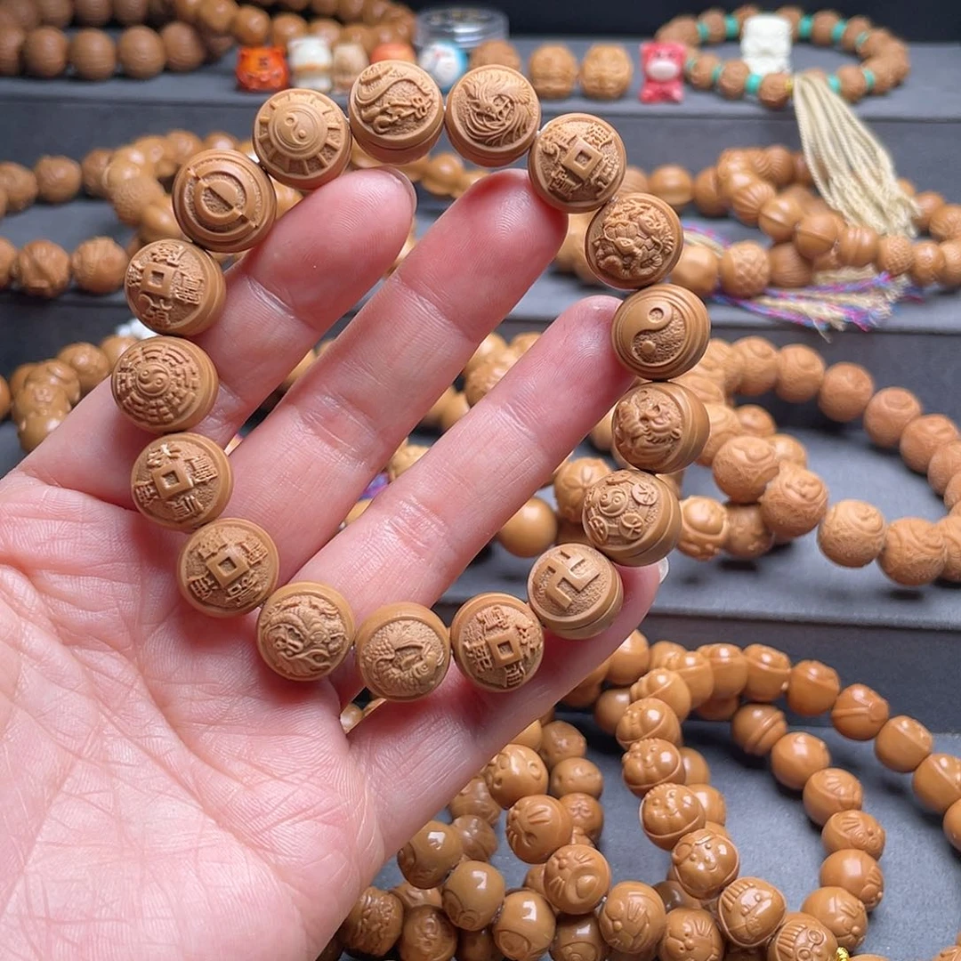 猴头核桃吊坠五帝钱