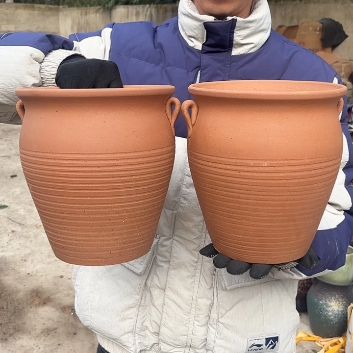 红陶红陶两个口径19高度22