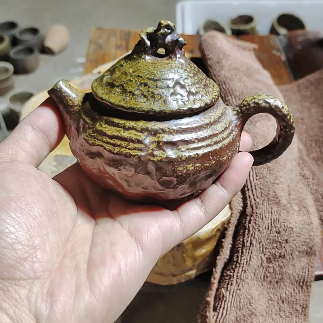 坭兴陶纯柴烧全手工茶壶130C