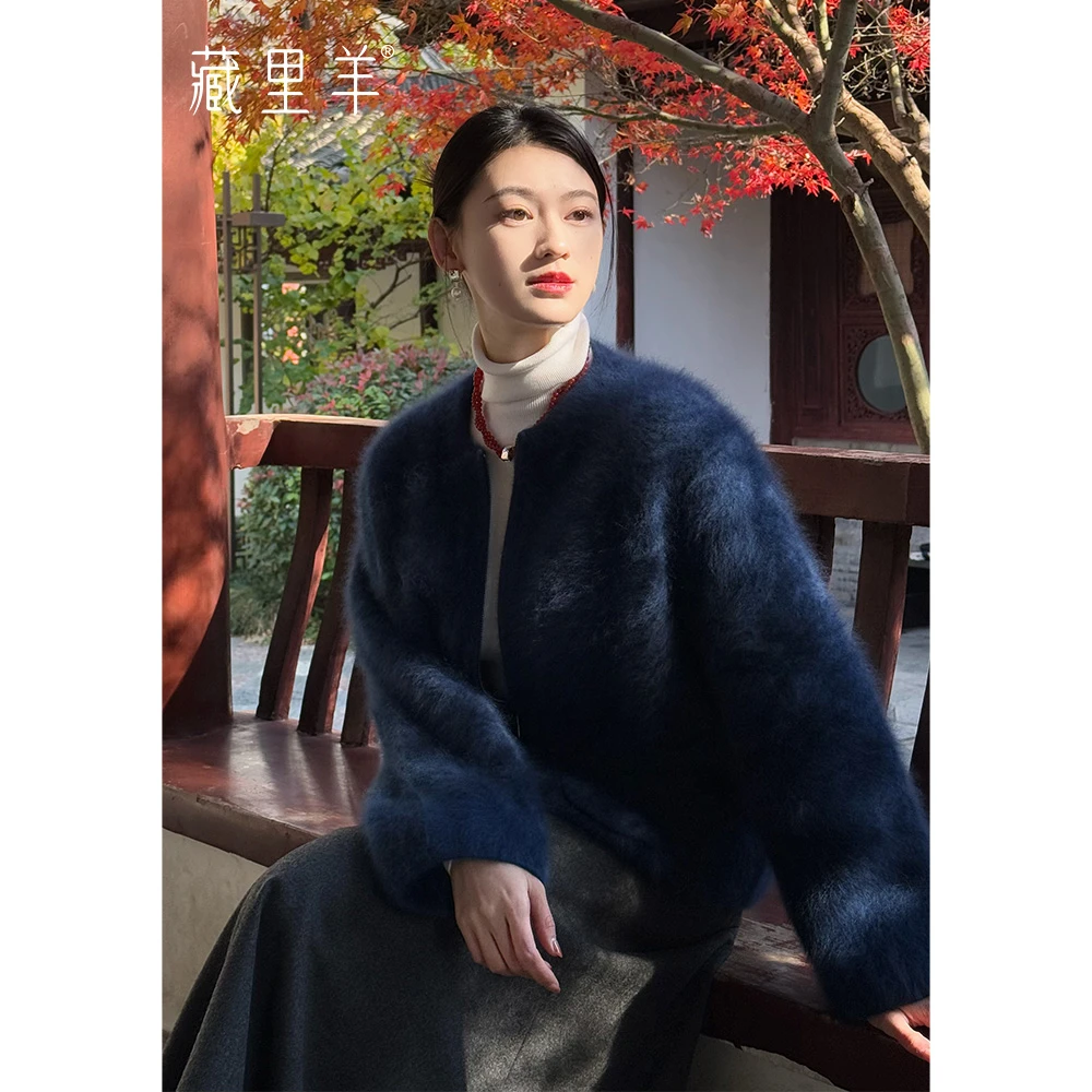 藏里羊【北美小动物毛毛】“赛貂蝉”厚实有型气质重磅开衫外套M1423