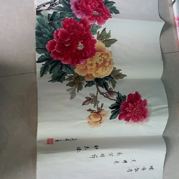 国画三尺手绘牡丹