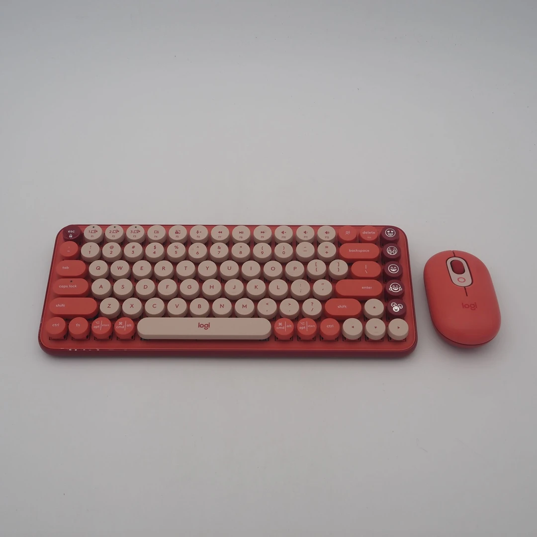 9新  罗技 POP泡泡键鼠套装豪华限定款 电幻粉