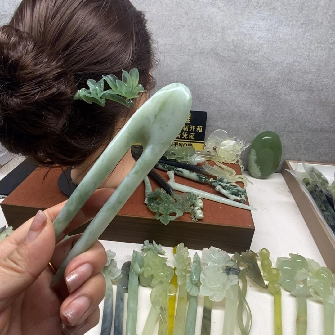 蛇纹石玉未镶嵌发饰