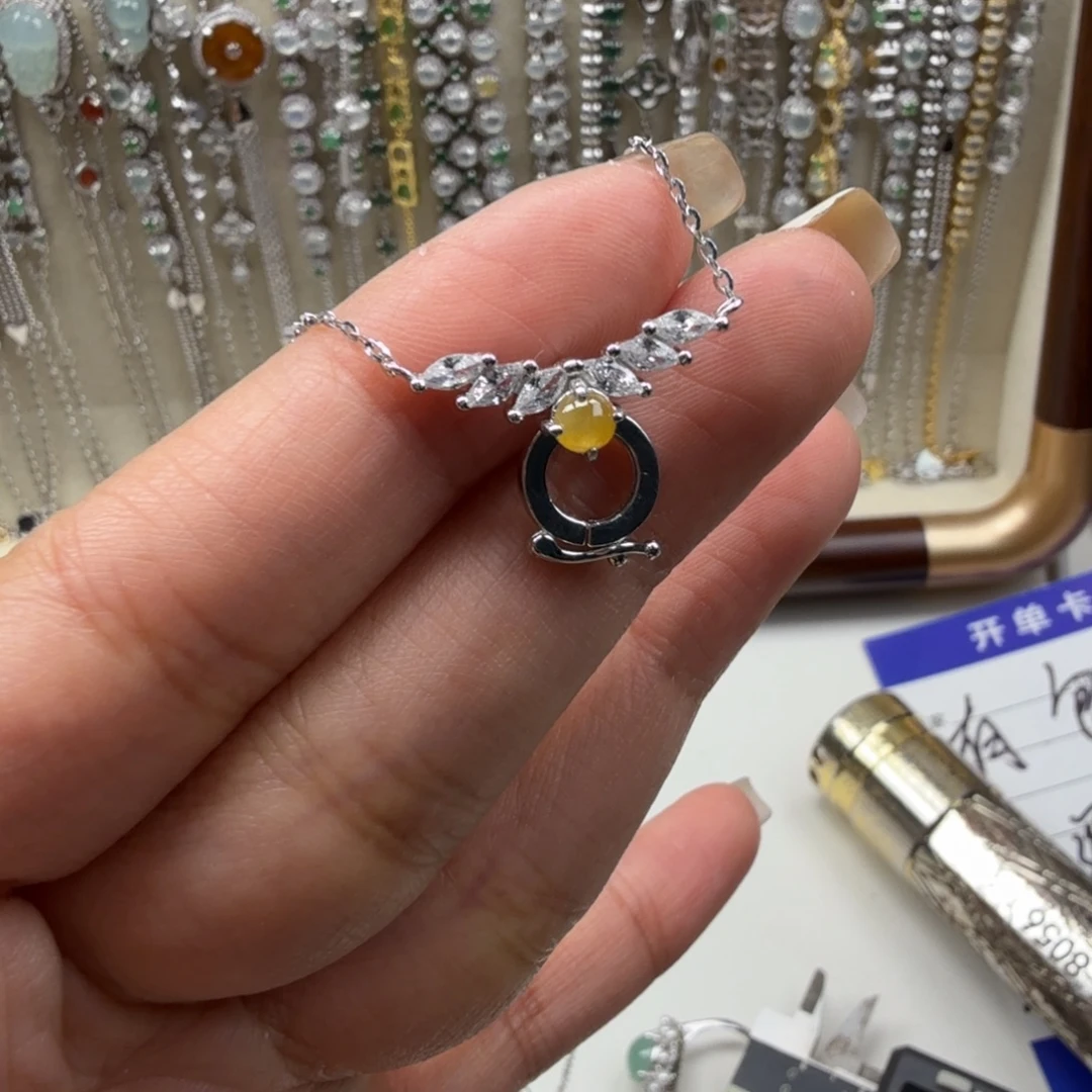 翡翠银S925镶嵌手链项链