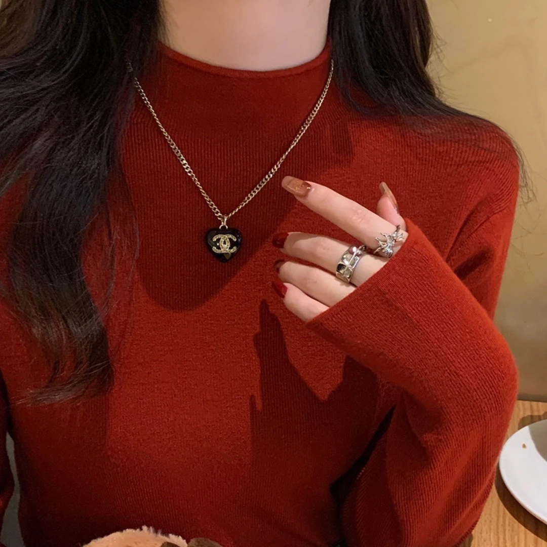 红色毛衣女2025新款秋冬韩系穿搭半高领高级感内搭早秋针织衫上衣