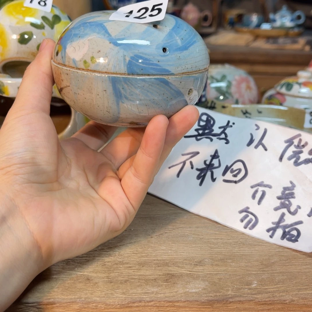 壶素浅陶瓷手工手绘