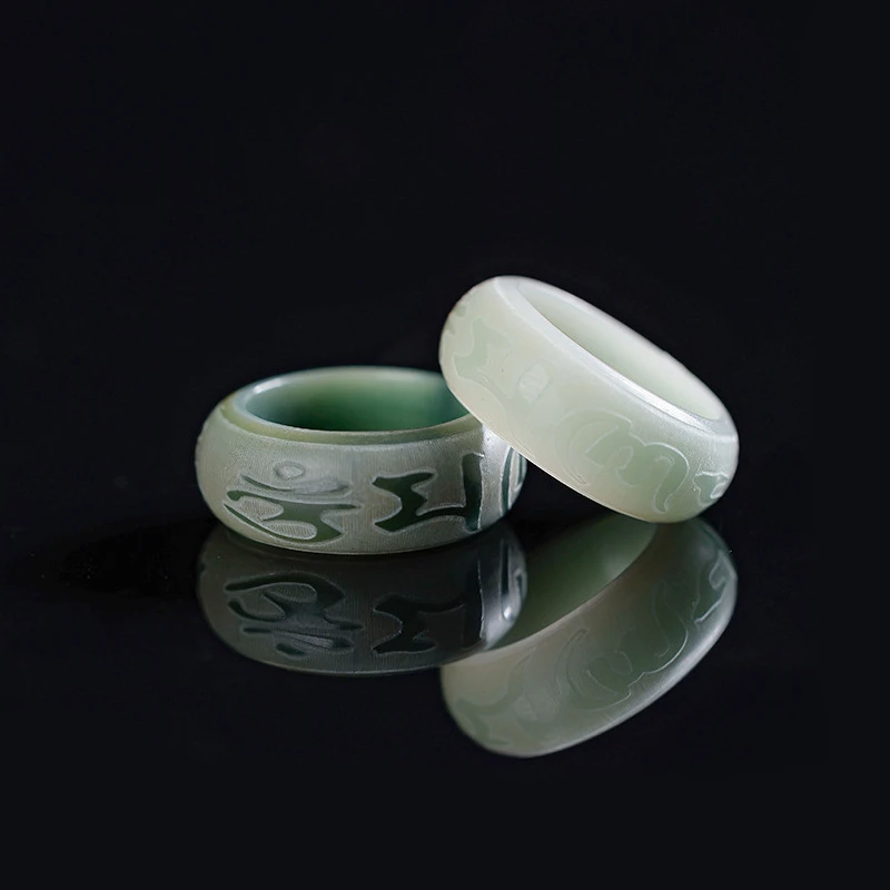 正品菩提根跑环手工DIY配件白色实木戒圈文玩吊坠金刚