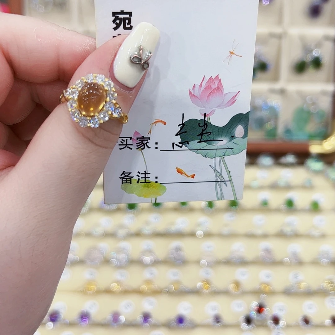 忘***尘蛇纹石玉银S925镶嵌戒指
