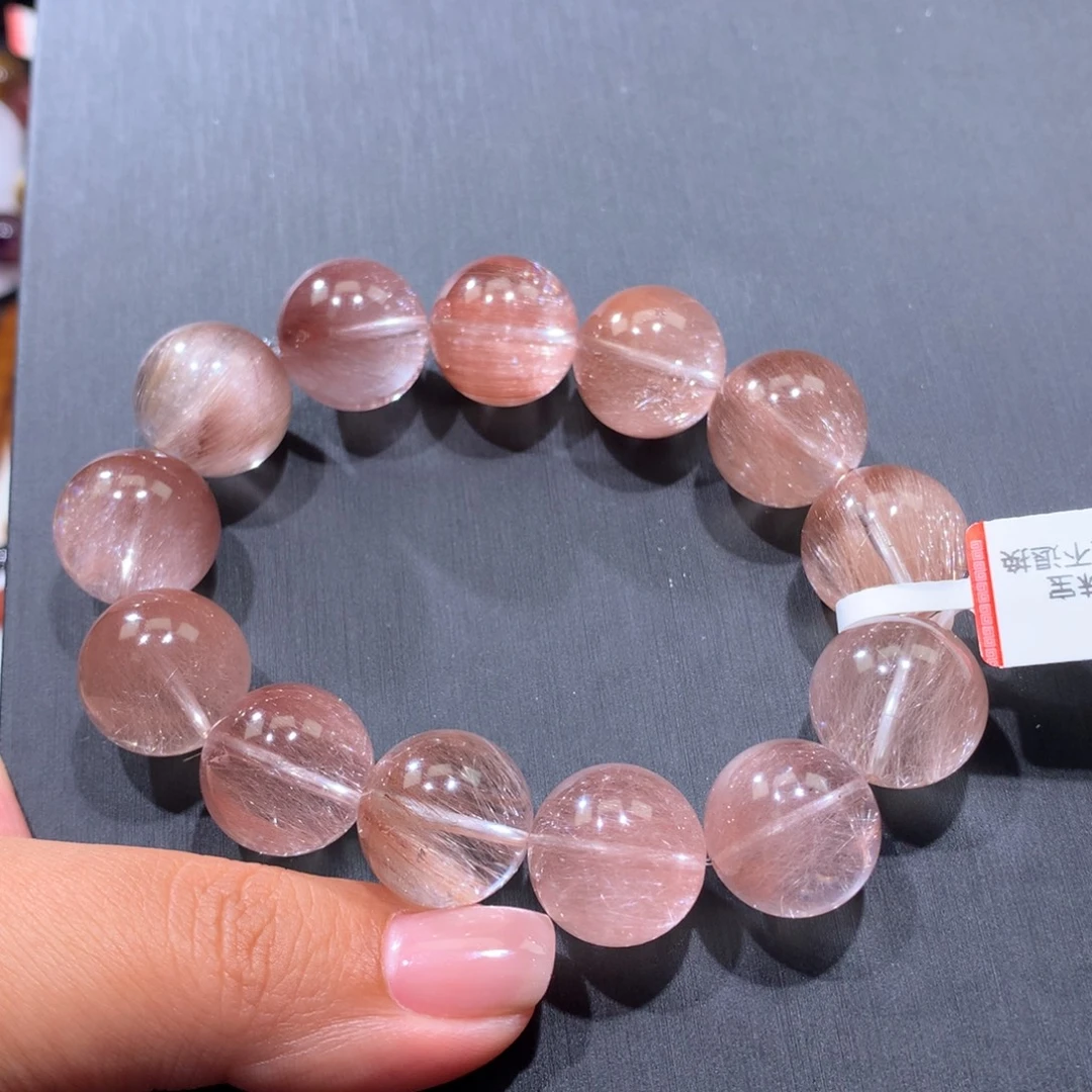 未镶嵌手链水晶粉兔毛手链16.6mm