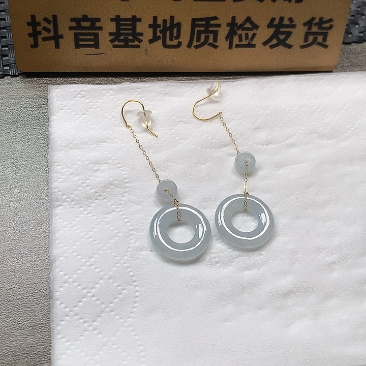 颈饰18K金镶嵌翡翠甜甜圈