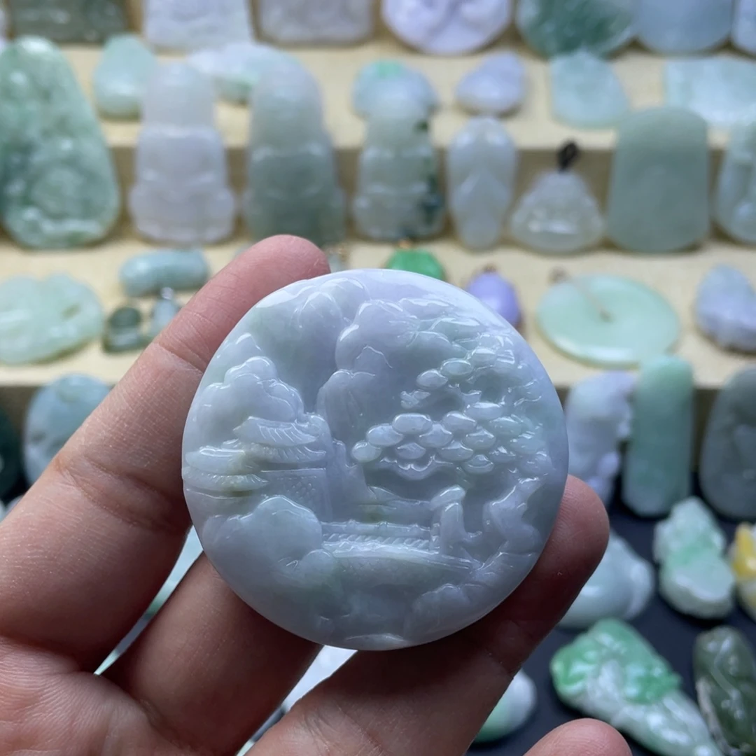 翡翠未镶嵌颈饰纯天然翡翠