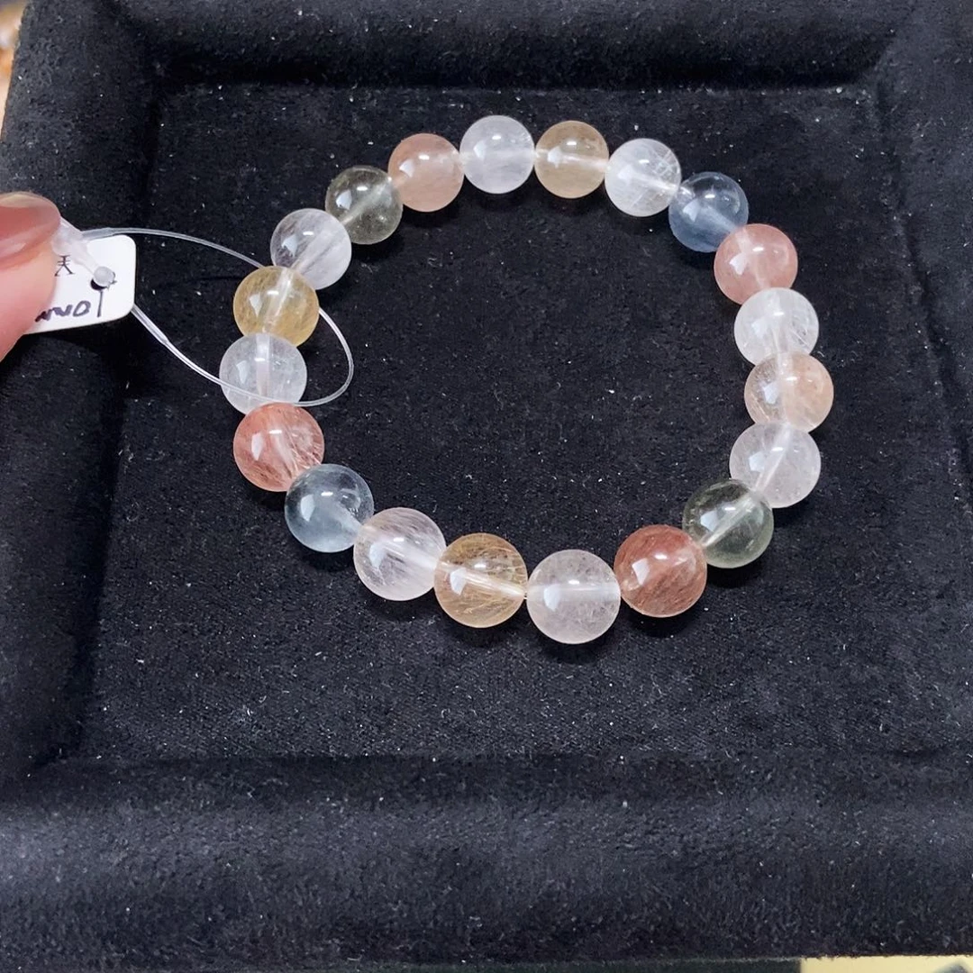 手链水晶未镶嵌拉丝彩兔毛10mm