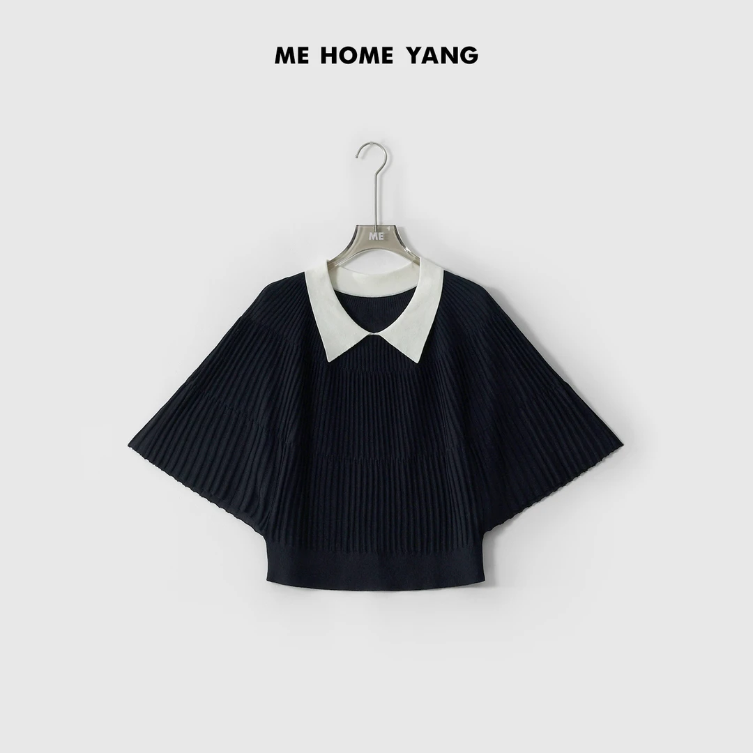 ME【半岛风琴】莱赛尔醋纤混纺风琴褶显瘦时尚百搭针织衫MESS3313