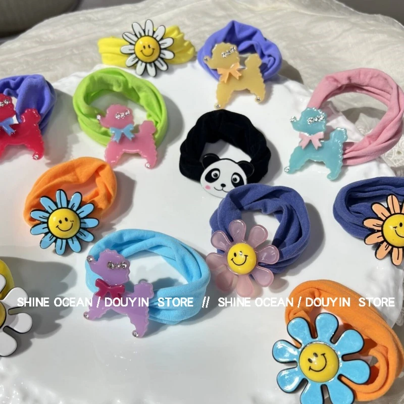 双海「ins博主系列-小狗花朵」韩国夏日时髦洋简约百搭网红发圈发绳