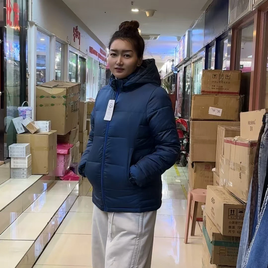 塔苏（新款时尚休闲带帽厚款棉袄短款外套）