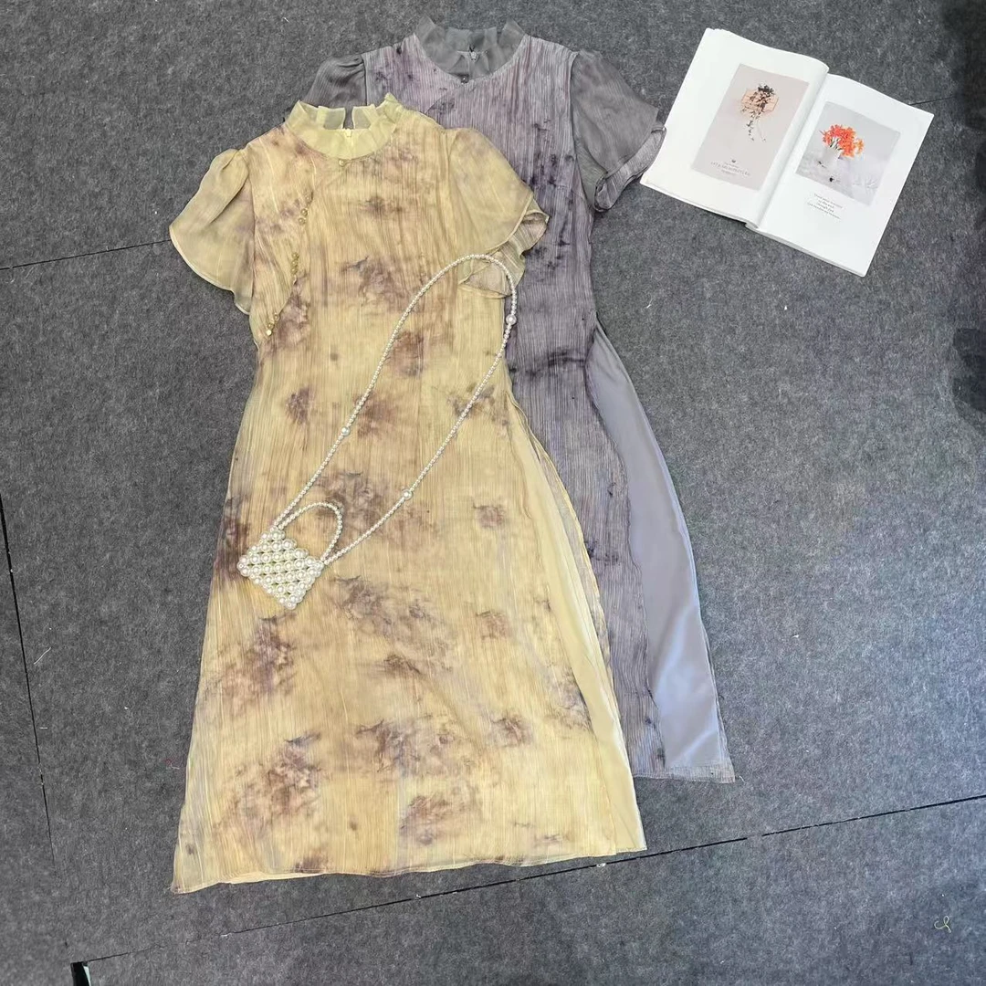 【南油张贝贝】25S新款小众设计感重工印花气质休闲连衣裙24S127