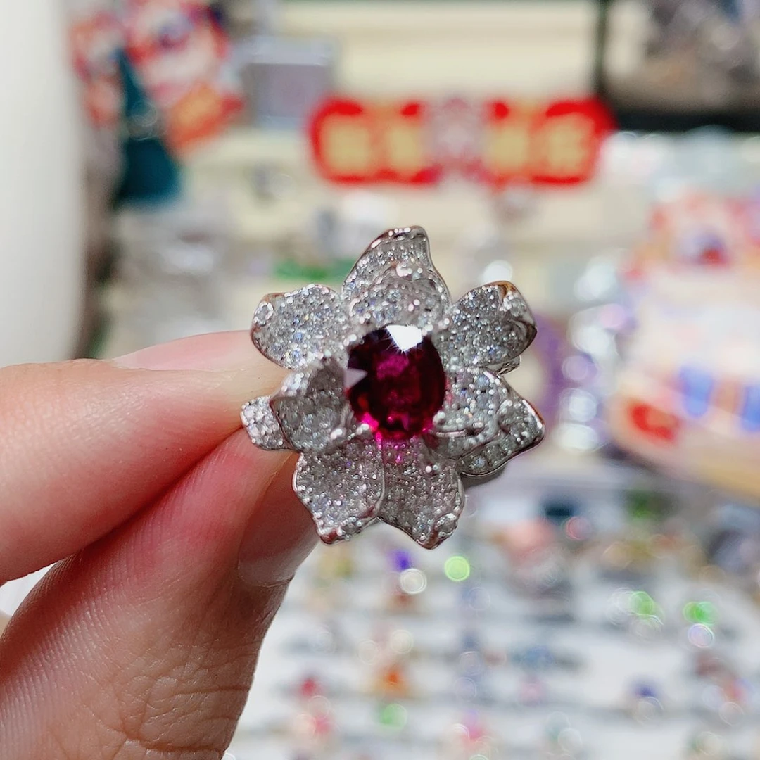 碧玺戒指戒指银S925镶嵌