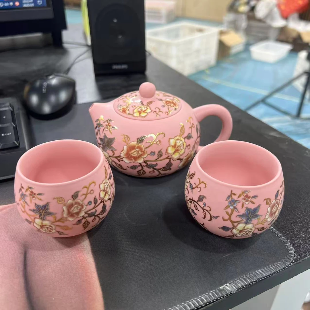 粉段泥紫砂西施壶一壶两杯2010