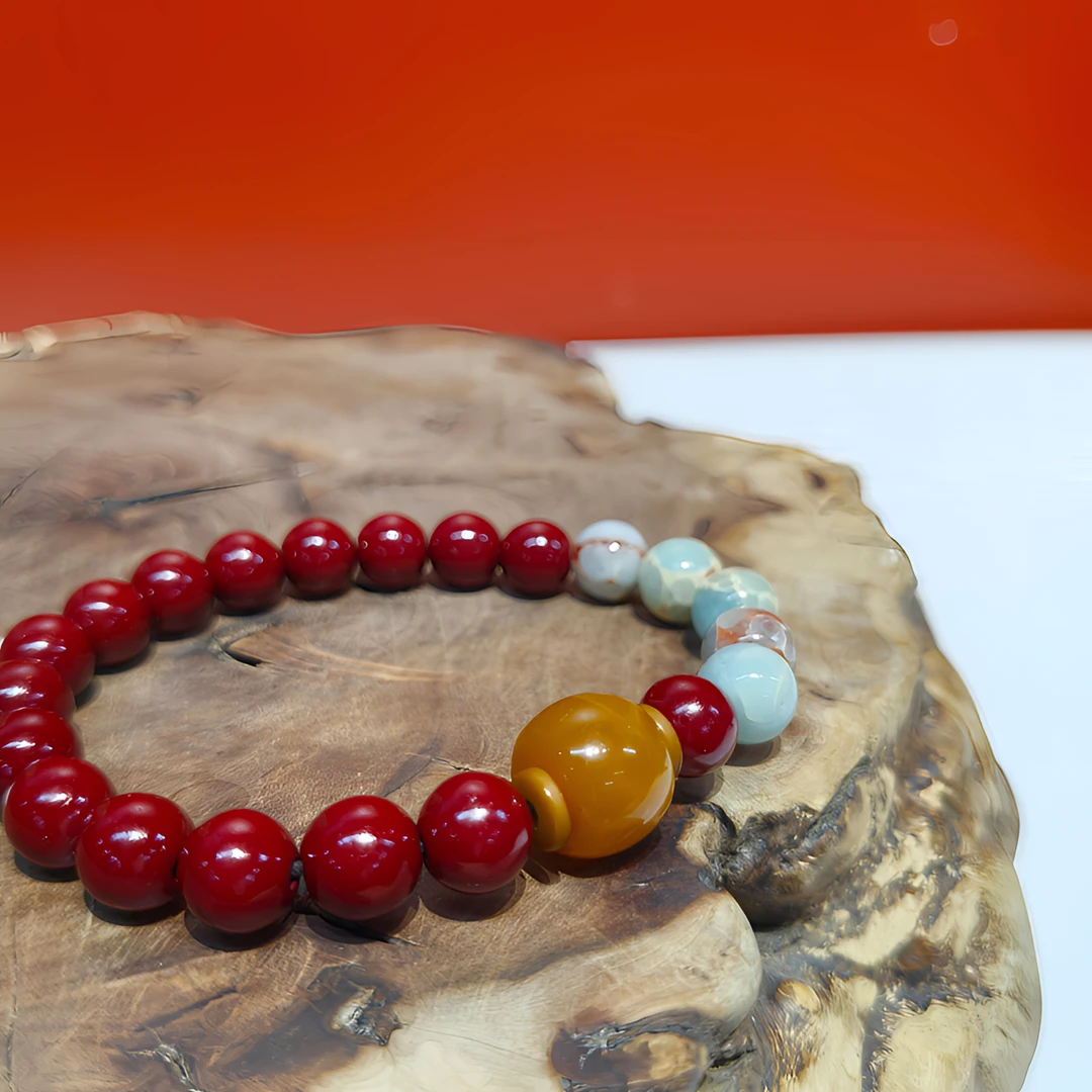 天然辰砂B7精美手串（无礼盒）S-0074