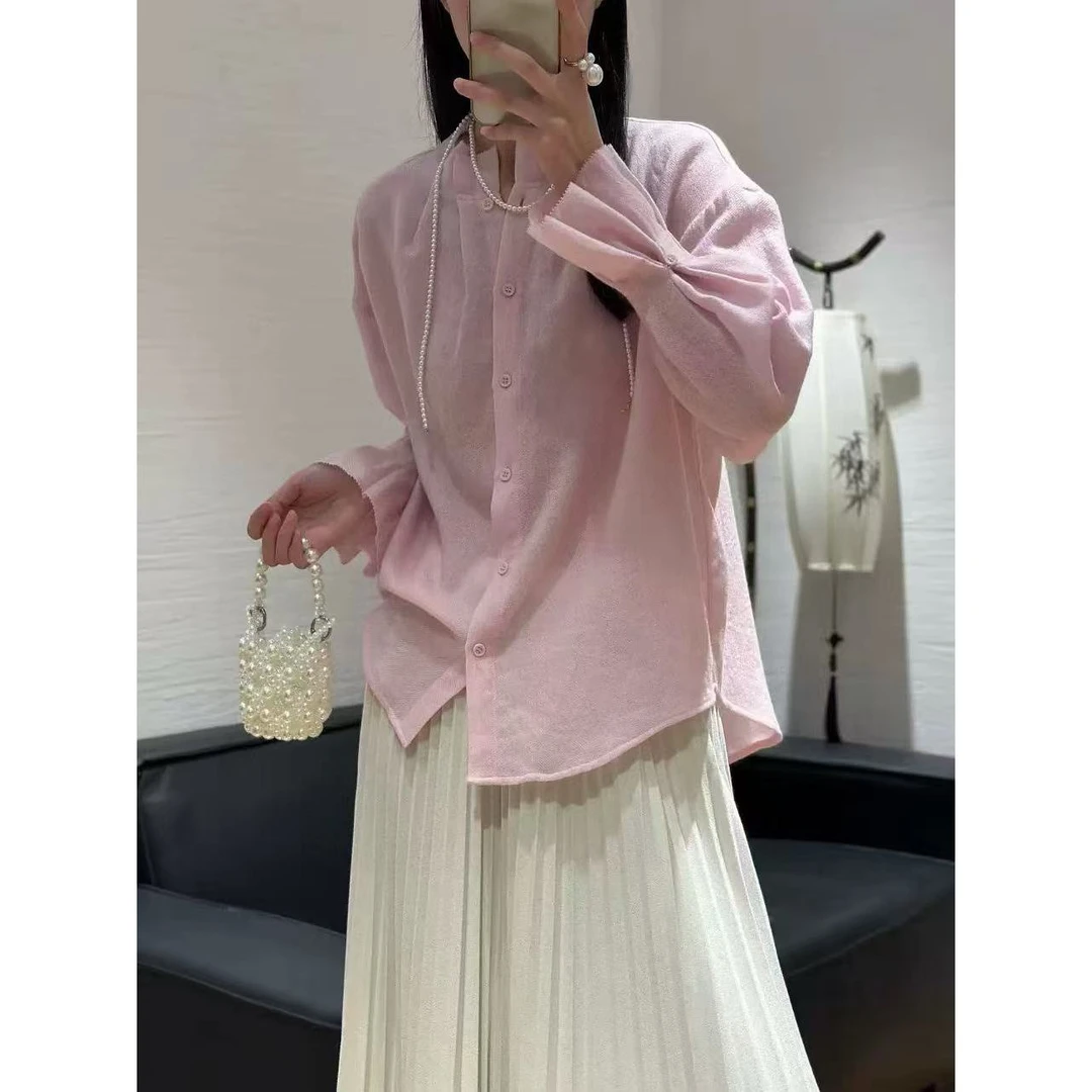 KIKI严选：35240-XY家欧货南油秋冬花苞领衬衣通勤百搭重磅衬衫