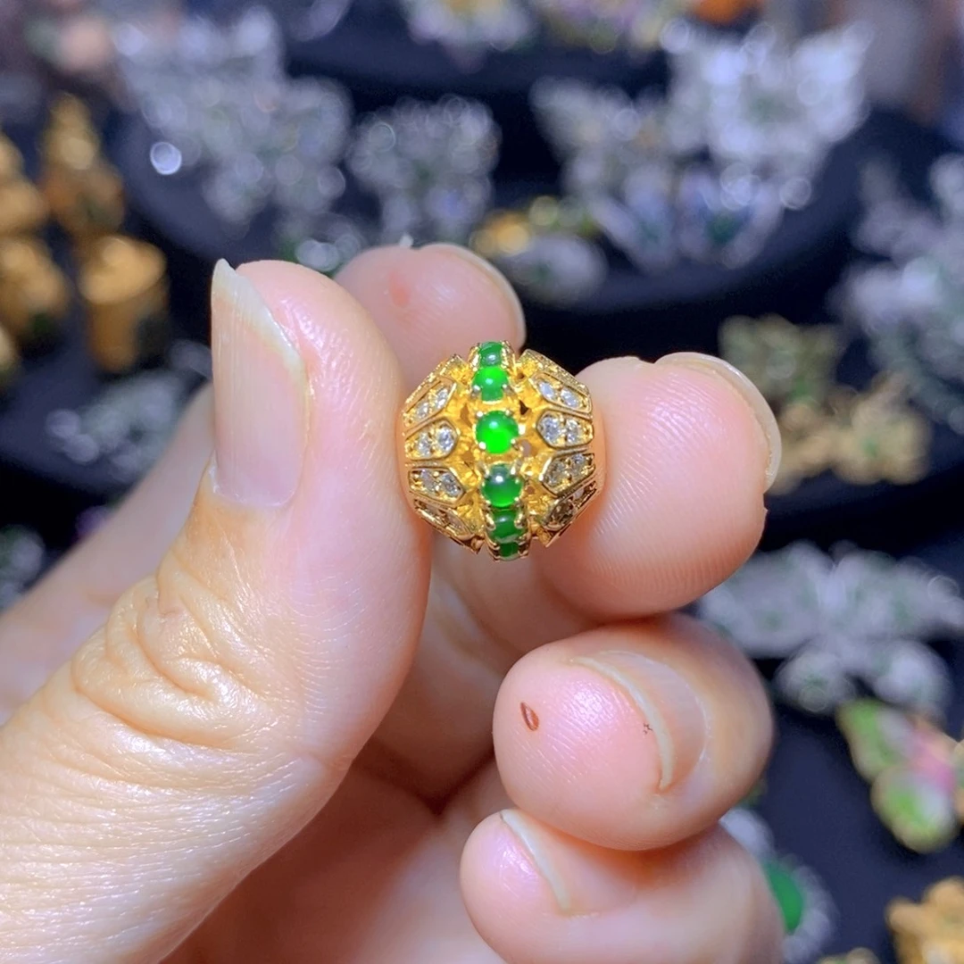 翡翠银S925镶嵌吊坠(不含链)天然翡翠