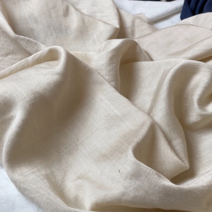 杏色棉麻1米。