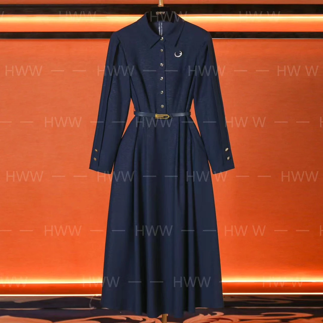 HWW轻奢设计师女装连衣裙优雅气质修身时尚收腰连衣裙DHZFF404399