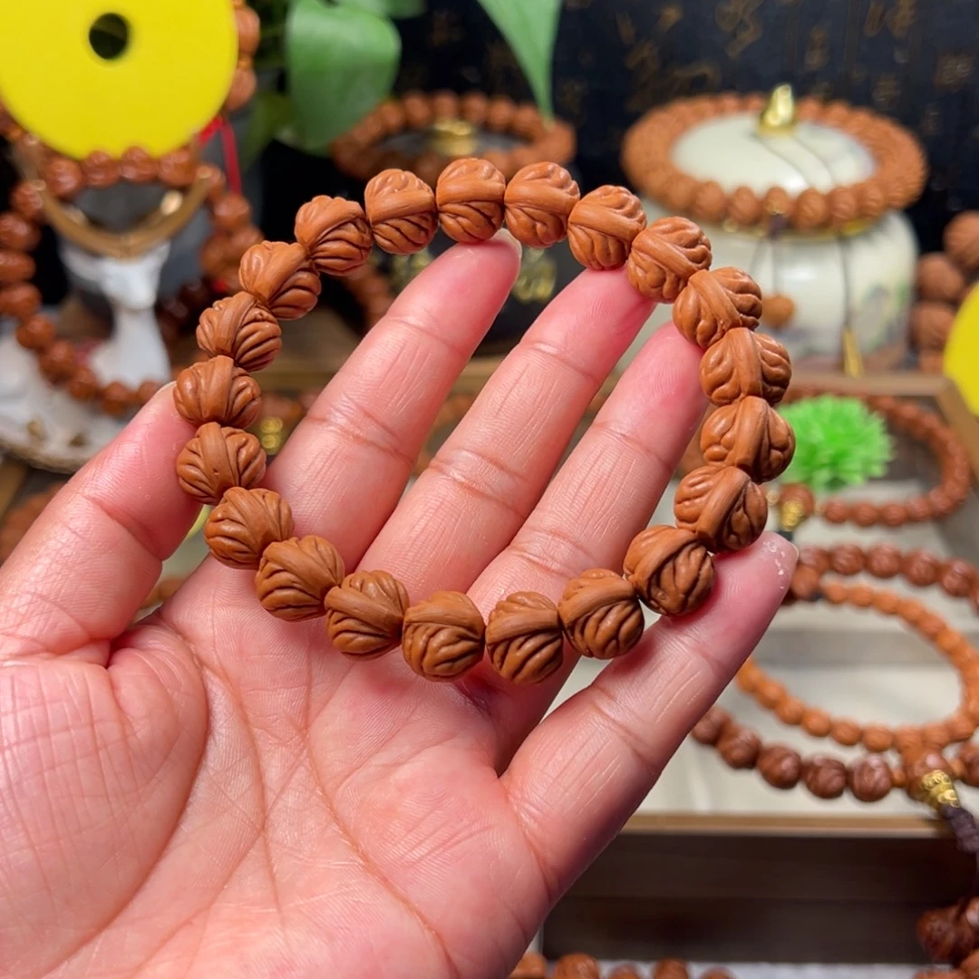 用***0桃核吊坠双脊龙手串13