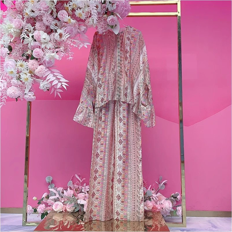X22443欧美设计师2025夏季新款印染花色时尚宽松不规则个性套装女