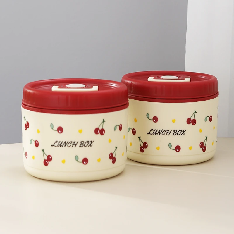 【今日送勺】304不锈钢2樱桃色饭盒2025新款上班族学生带饭便当餐盒
