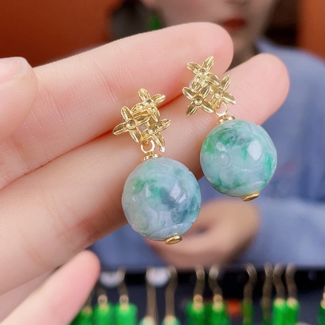 翡翠未镶嵌耳饰饰品