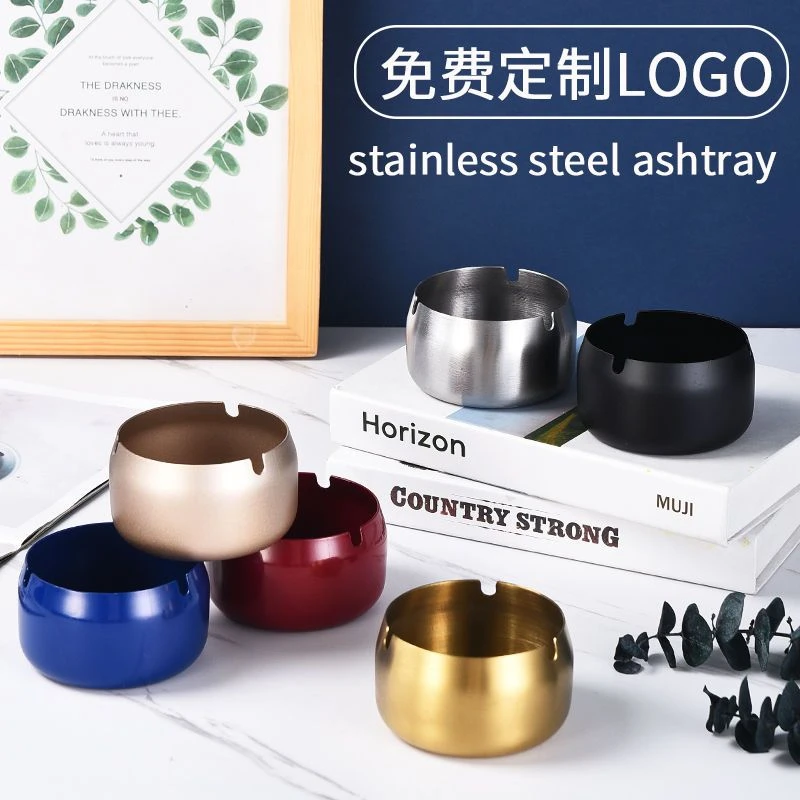 烟灰缸创意时尚网红不锈钢家用送礼加厚防风防摔小猫陶瓷烟灰缸