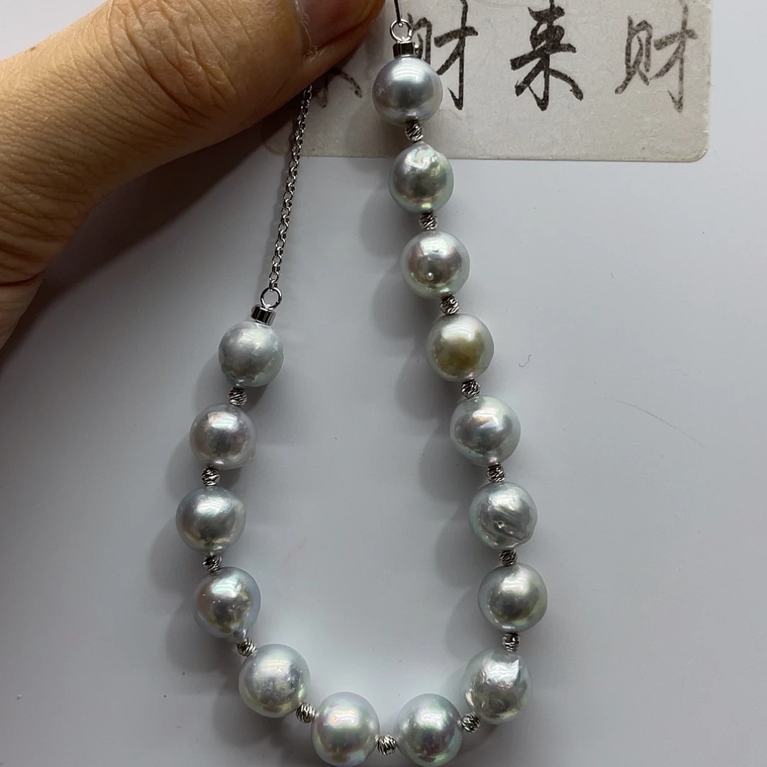 海水珍珠银S925镶嵌手绳