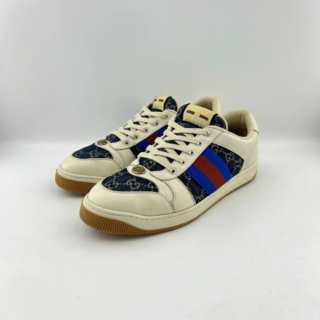 95新 GUCCI/古驰 44码/三色珐琅双Glogo休闲脏脏鞋/11478265